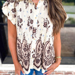 Feminine Feeling Puff Sleeve Blouse-200 Fashion Blouses-ENTRO-July & June Women's Fashion Boutique Located in San Antonio, Texas