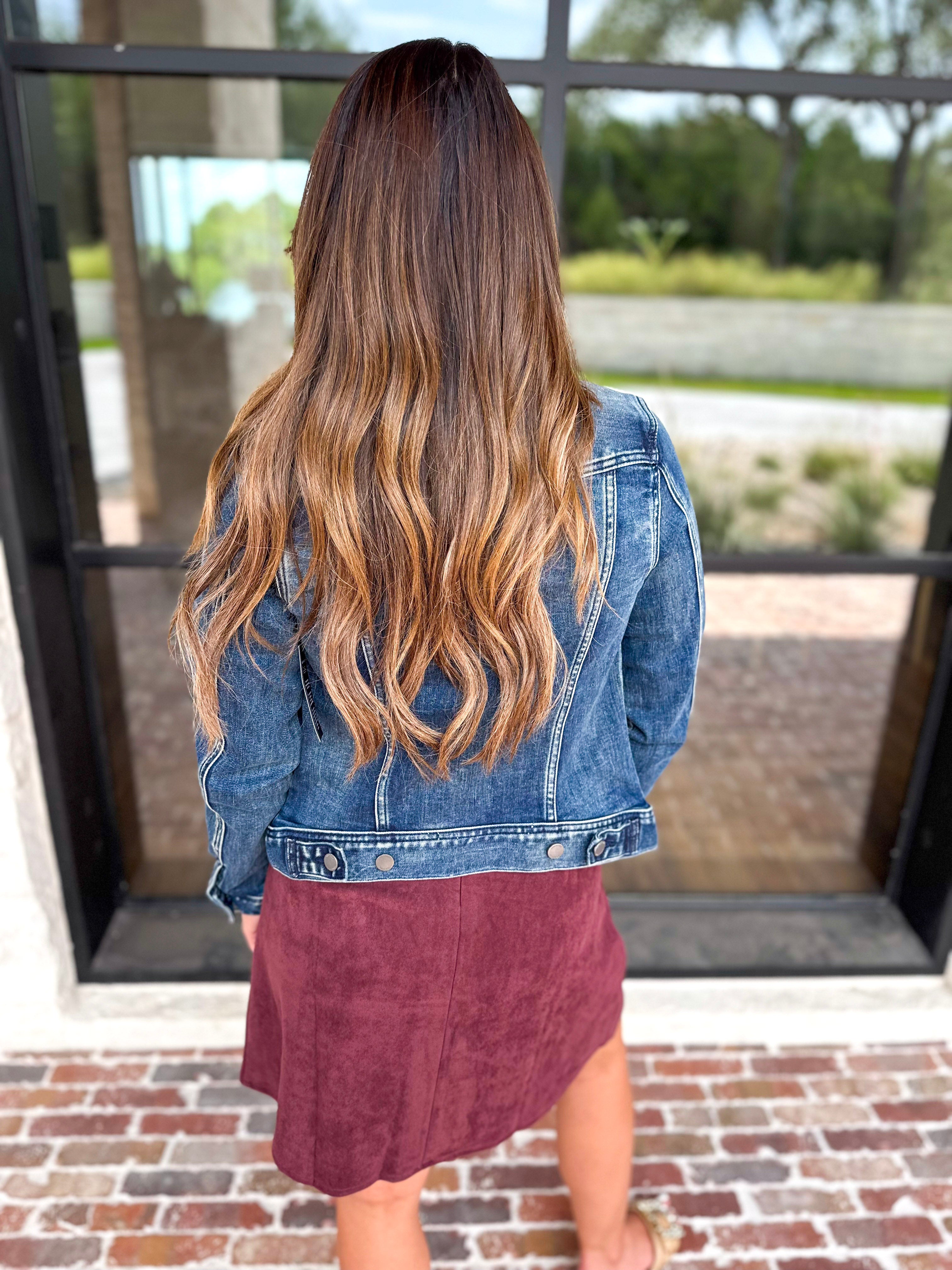 LIVERPOOL - Classic Jean Jacket-600 Outerwear-LIVERPOOL JEANS COMPANY-July & June Women's Fashion Boutique Located in San Antonio, Texas