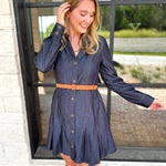 Current Air - Chic Denim Daydream Mini Dress-510 Mini-CURRENT AIR CLOTHING-July & June Women's Fashion Boutique Located in San Antonio, Texas