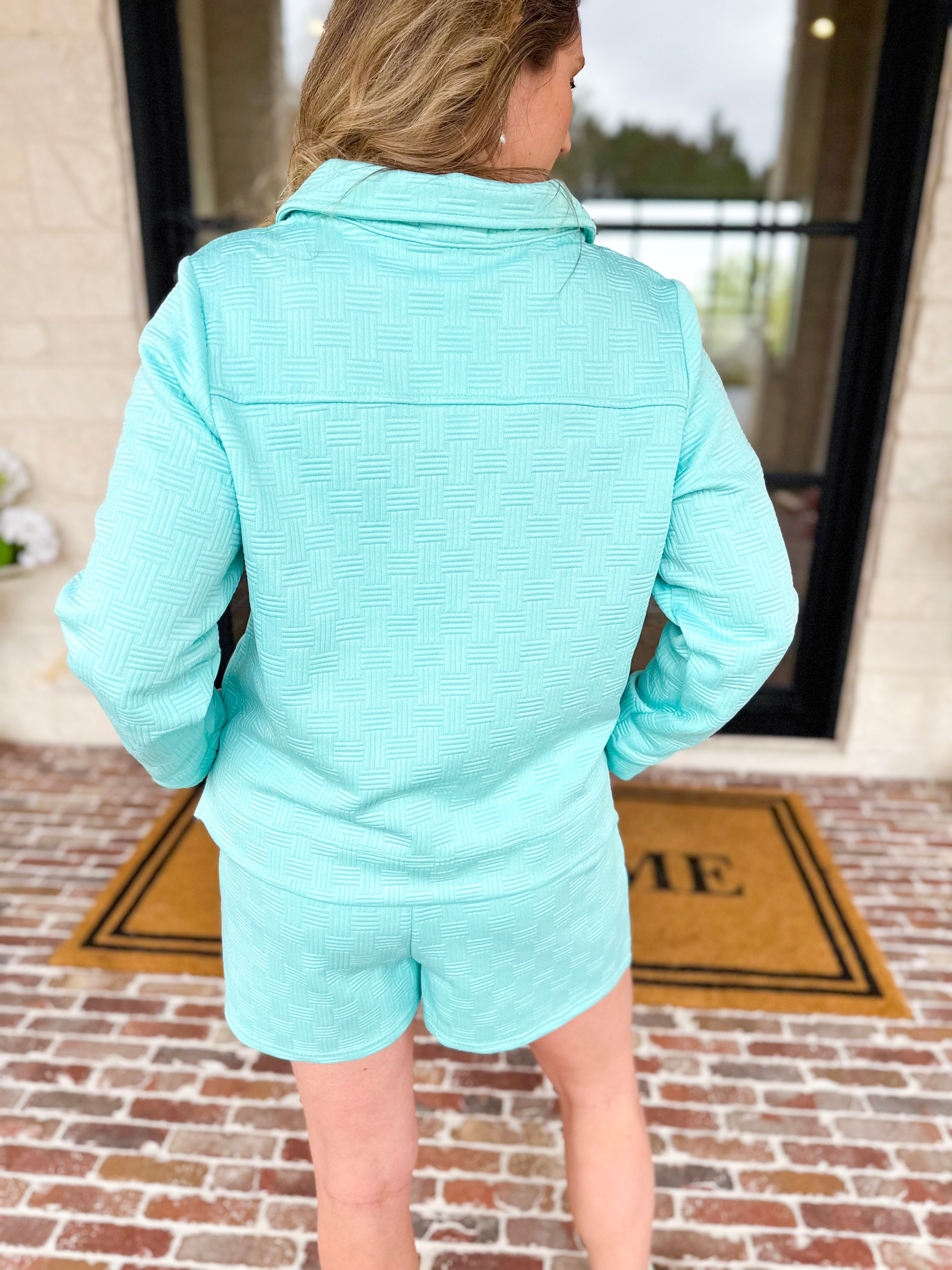 Mary Square - Lindsay Textured Set - Light Blue-300 Athleisure/Lounge-MARY SQUARE-July & June Women's Fashion Boutique Located in San Antonio, Texas