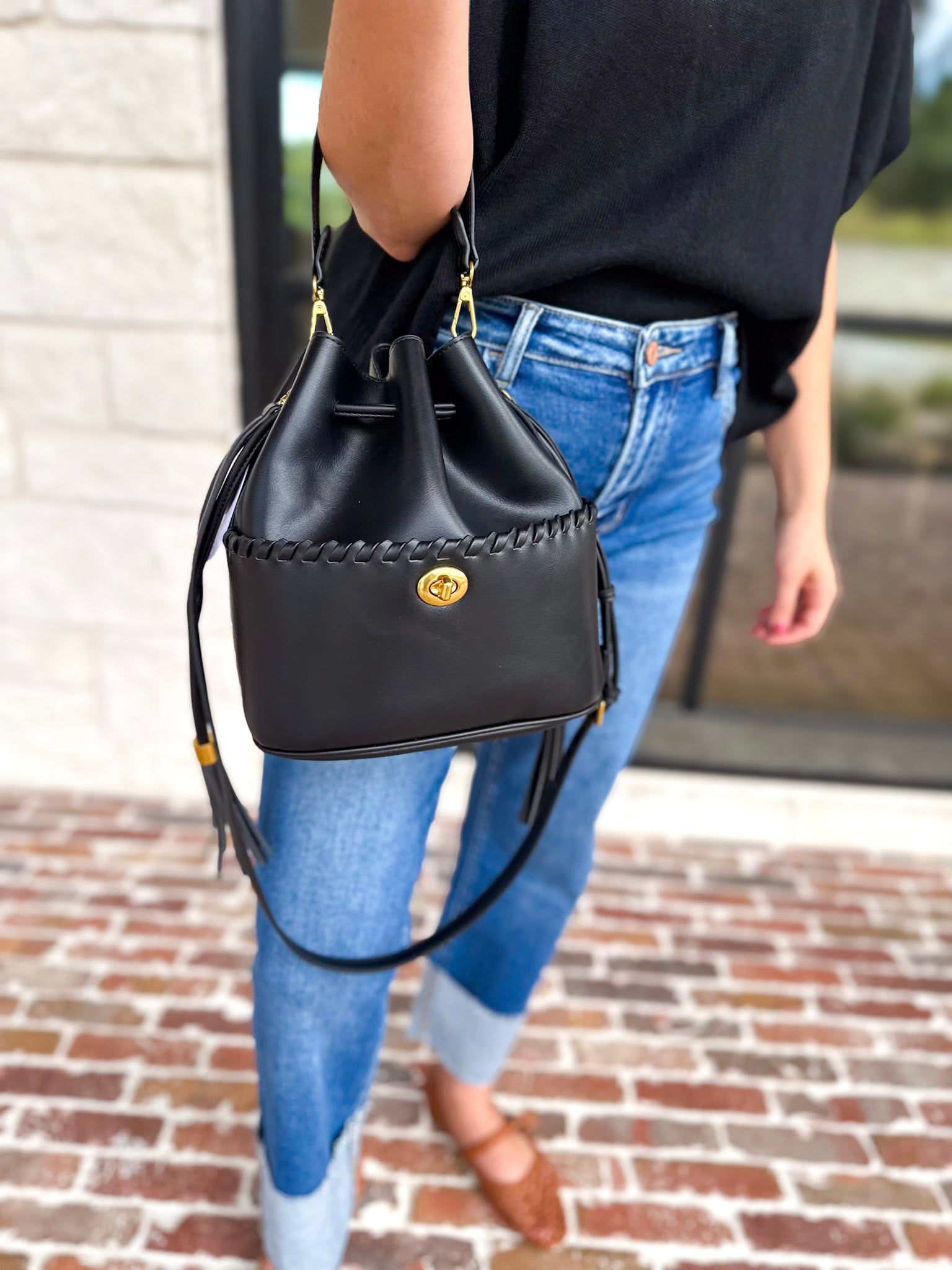Janae Top Handle Bag - Black-130 Accessories-MELIE BIANCO-July & June Women's Fashion Boutique Located in San Antonio, Texas