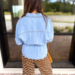 Easy Days Denim Top-200 Fashion Blouses-ENTRO-July & June Women's Fashion Boutique Located in San Antonio, Texas