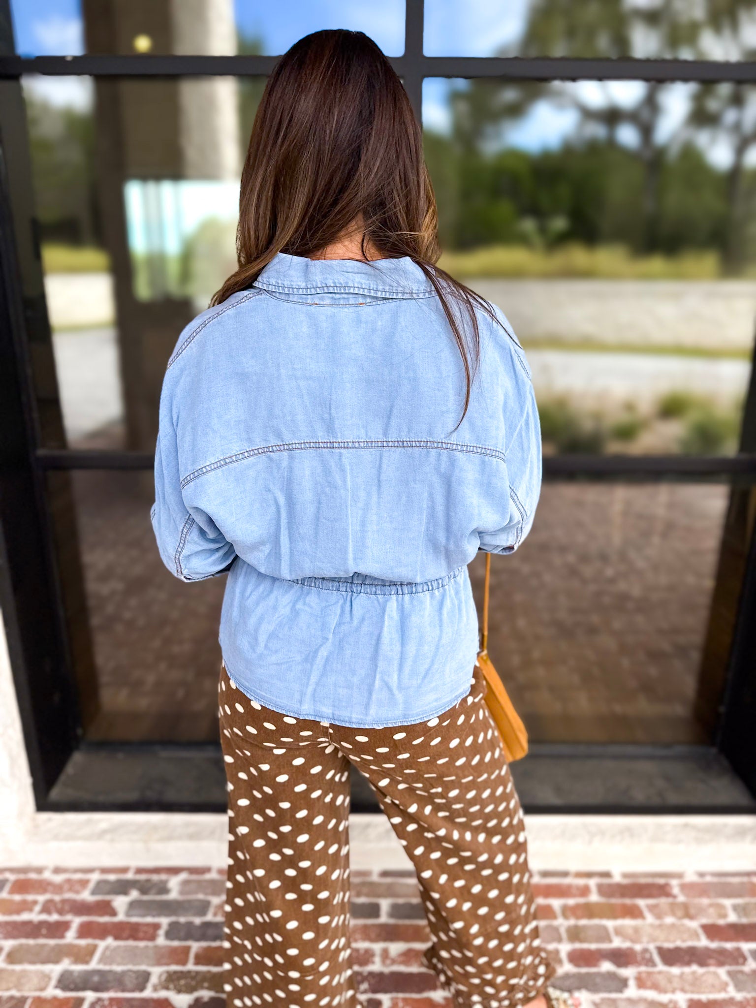 Easy Days Denim Top-200 Fashion Blouses-ENTRO-July & June Women's Fashion Boutique Located in San Antonio, Texas