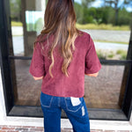 In Style Suede Top - Merlot-200 Fashion Blouses-ENTRO-July & June Women's Fashion Boutique Located in San Antonio, Texas