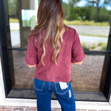 In Style Suede Top - Merlot-200 Fashion Blouses-ENTRO-July & June Women's Fashion Boutique Located in San Antonio, Texas