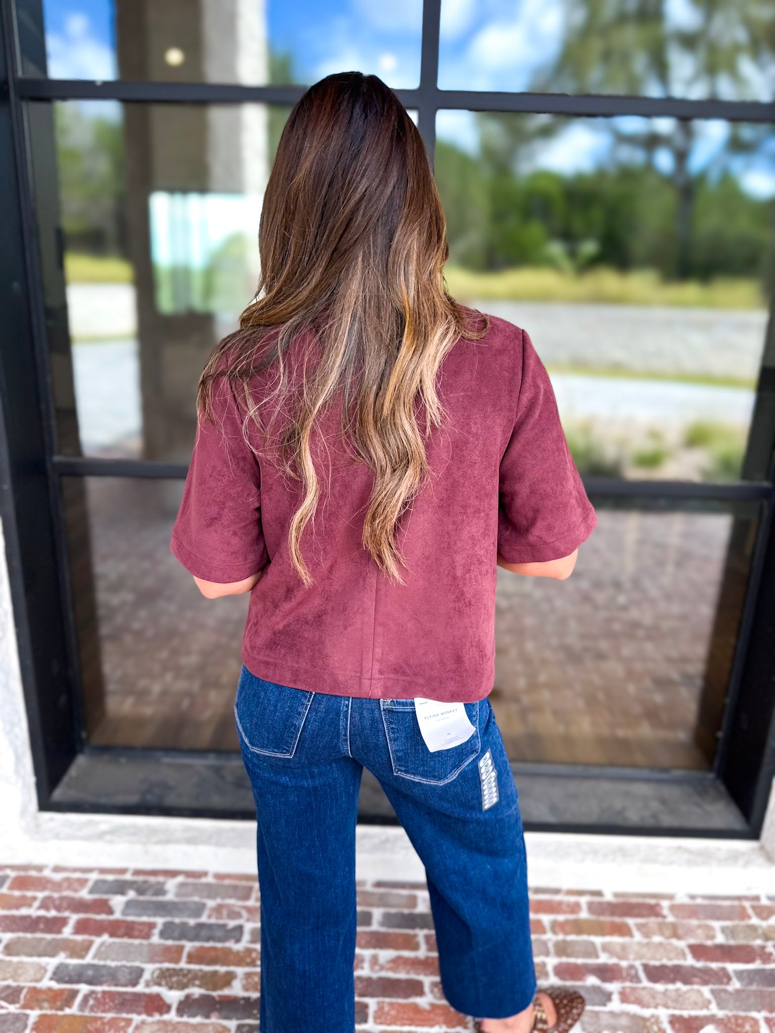 In Style Suede Top - Merlot-200 Fashion Blouses-ENTRO-July & June Women's Fashion Boutique Located in San Antonio, Texas