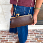 Chrissy Clutch - Espresso-130 Accessories-MELIE BIANCO-July & June Women's Fashion Boutique Located in San Antonio, Texas
