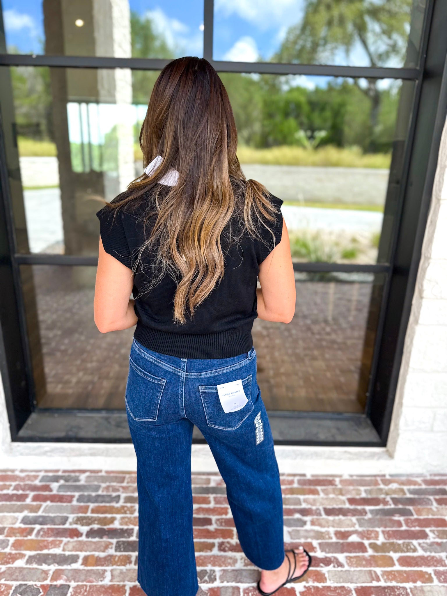 Cap Sleeve Knit Top - Black-230 Sweaters/Cardis-PINCH-July & June Women's Fashion Boutique Located in San Antonio, Texas