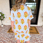 THML - Bold Floral & Stripe Mini Dress-510 Mini-THML-July & June Women's Fashion Boutique Located in San Antonio, Texas