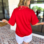 Everyday Pick Top - Red-210 Casual Blouses-JODIFL-July & June Women's Fashion Boutique Located in San Antonio, Texas