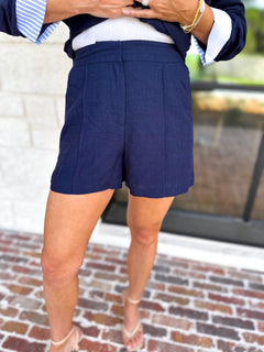 The Newport Navy Shorts-410 Shorts/Skirts-SKIES ARE BLUE-July & June Women's Fashion Boutique Located in San Antonio, Texas