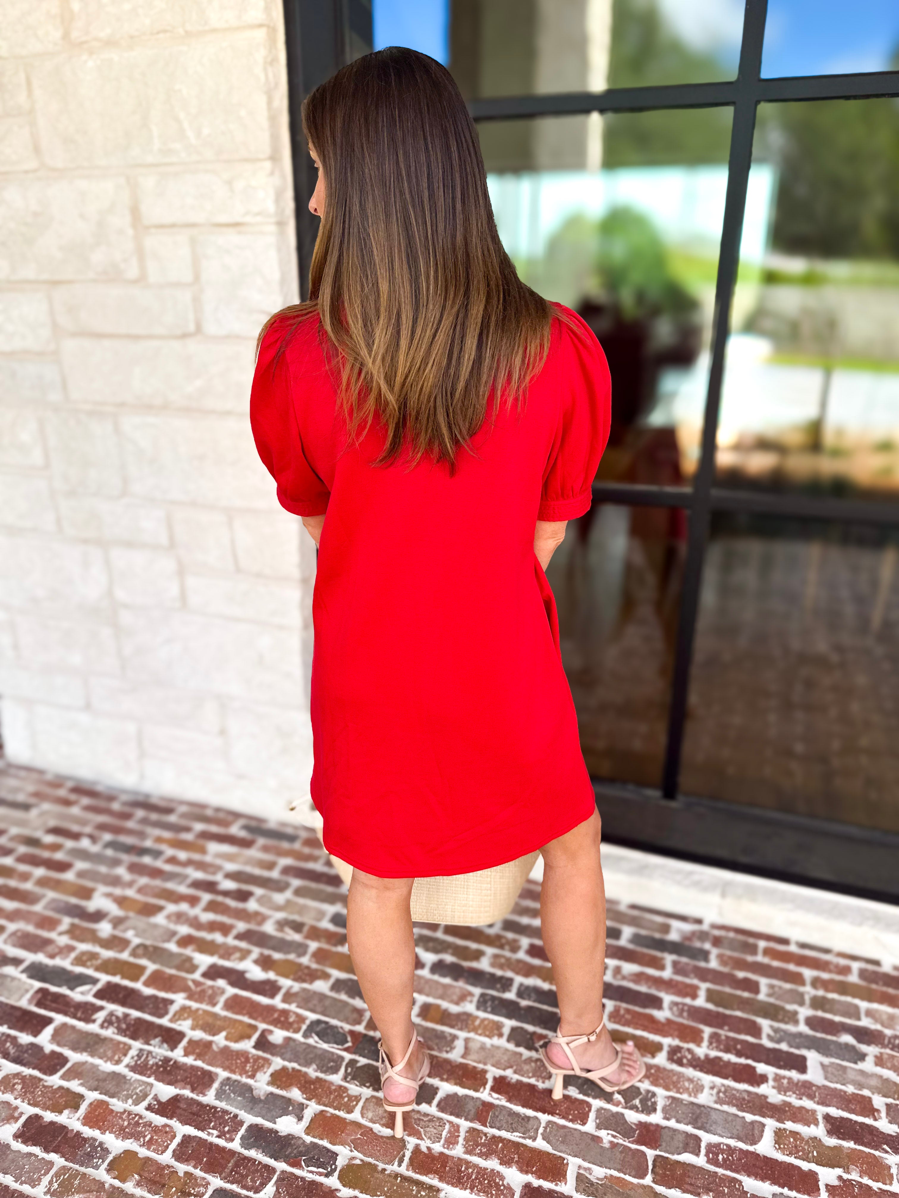 Refined Mini Dress - Red-510 Mini-JODIFL-July & June Women's Fashion Boutique Located in San Antonio, Texas