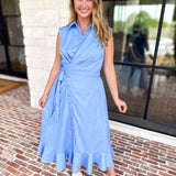 The Polished Light Blue Midi Dress-500 Midi-ENTRO-July & June Women's Fashion Boutique Located in San Antonio, Texas