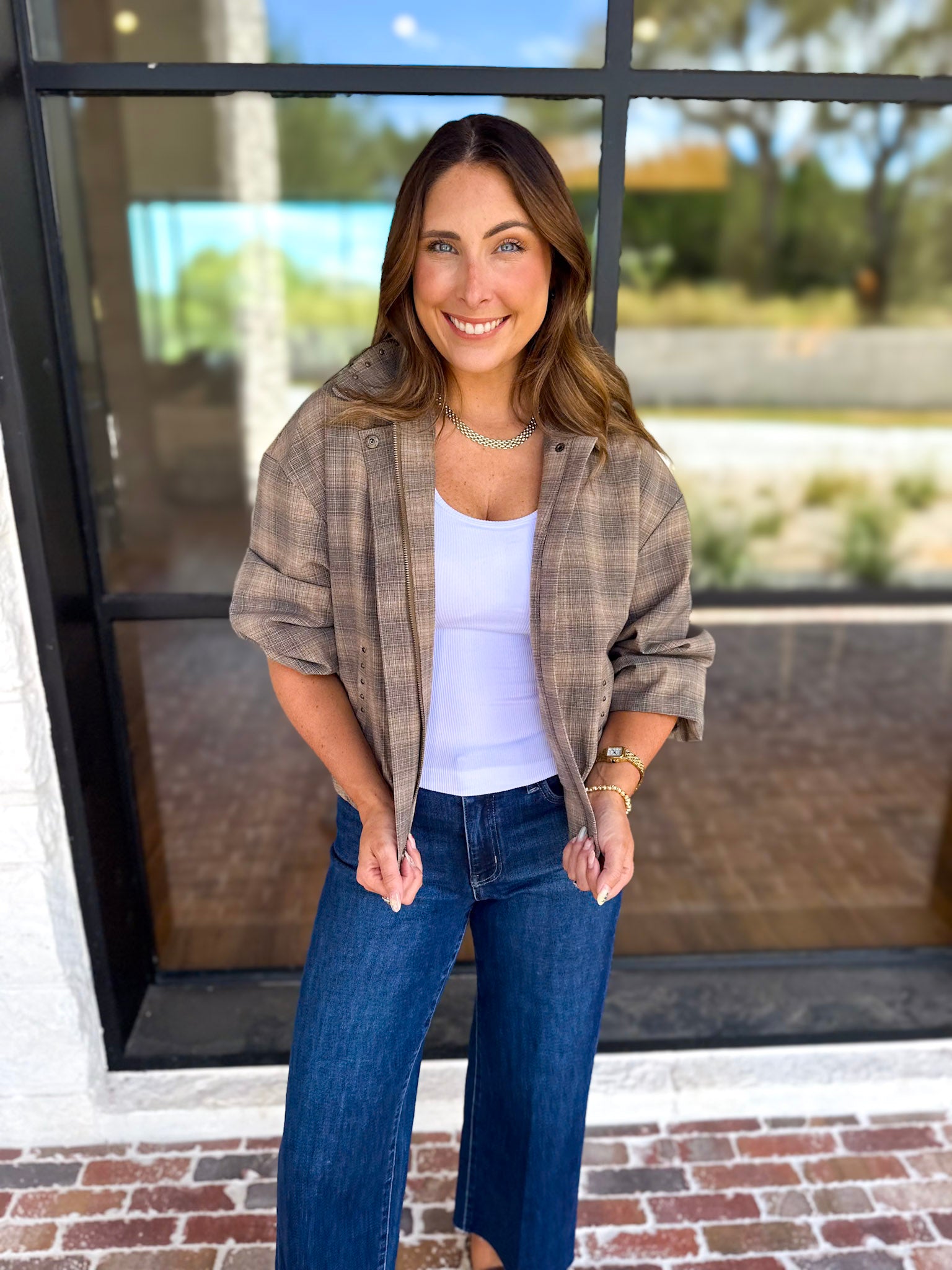 Liverpool - Kensington Bubble Hem Jacket-600 Outerwear-LIVERPOOL JEANS COMPANY-July & June Women's Fashion Boutique Located in San Antonio, Texas