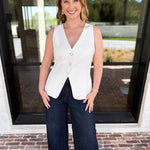 The It Girl Vest - White-600 Outerwear-SKIES ARE BLUE-July & June Women's Fashion Boutique Located in San Antonio, Texas