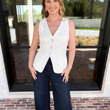 The It Girl Vest - White-600 Outerwear-SKIES ARE BLUE-July & June Women's Fashion Boutique Located in San Antonio, Texas