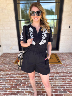 Girls Night Romper - Black-510 Mini-JODIFL-July & June Women's Fashion Boutique Located in San Antonio, Texas