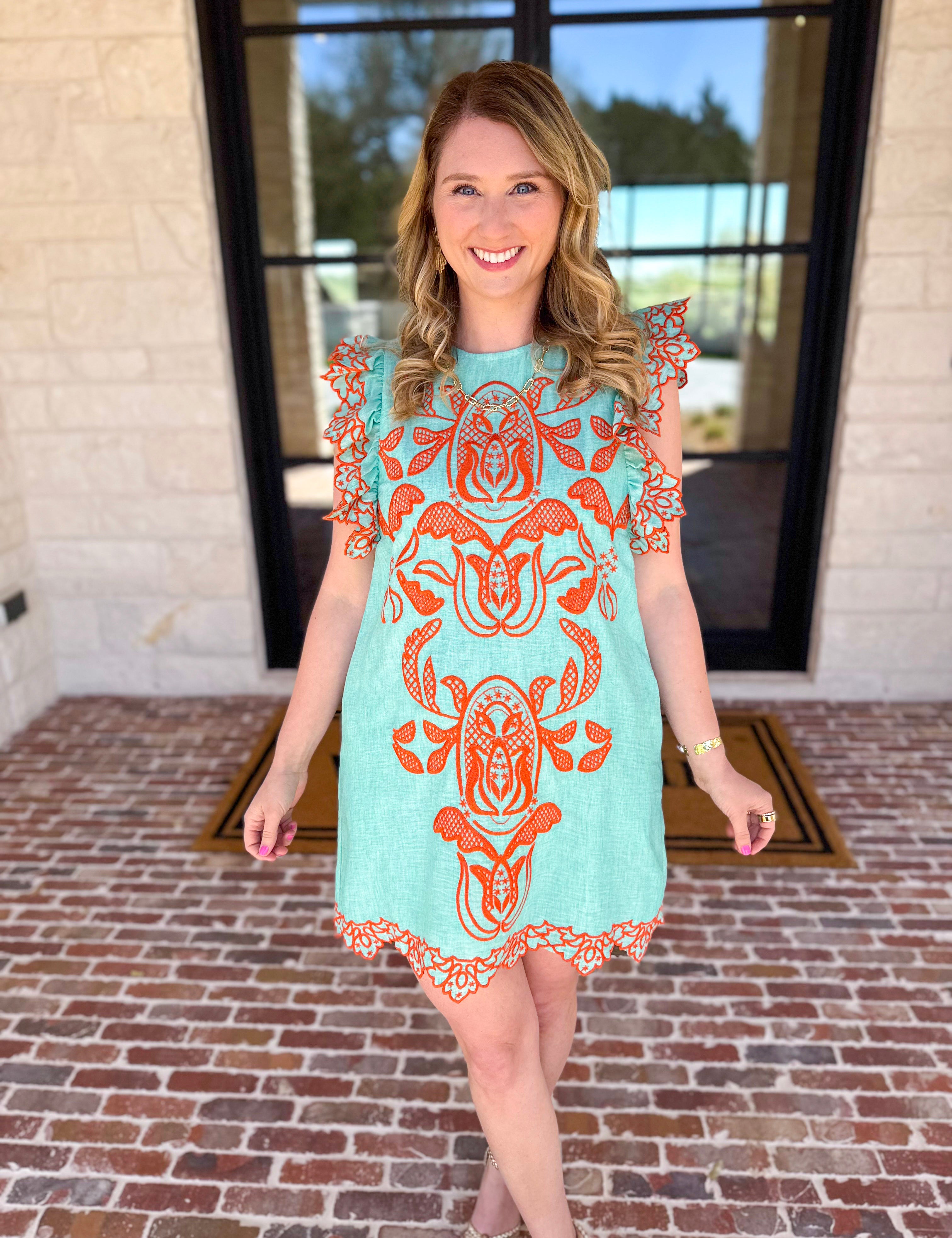 THML - The Jessica Embroidered Mini Dress-510 Mini-THML-July & June Women's Fashion Boutique Located in San Antonio, Texas