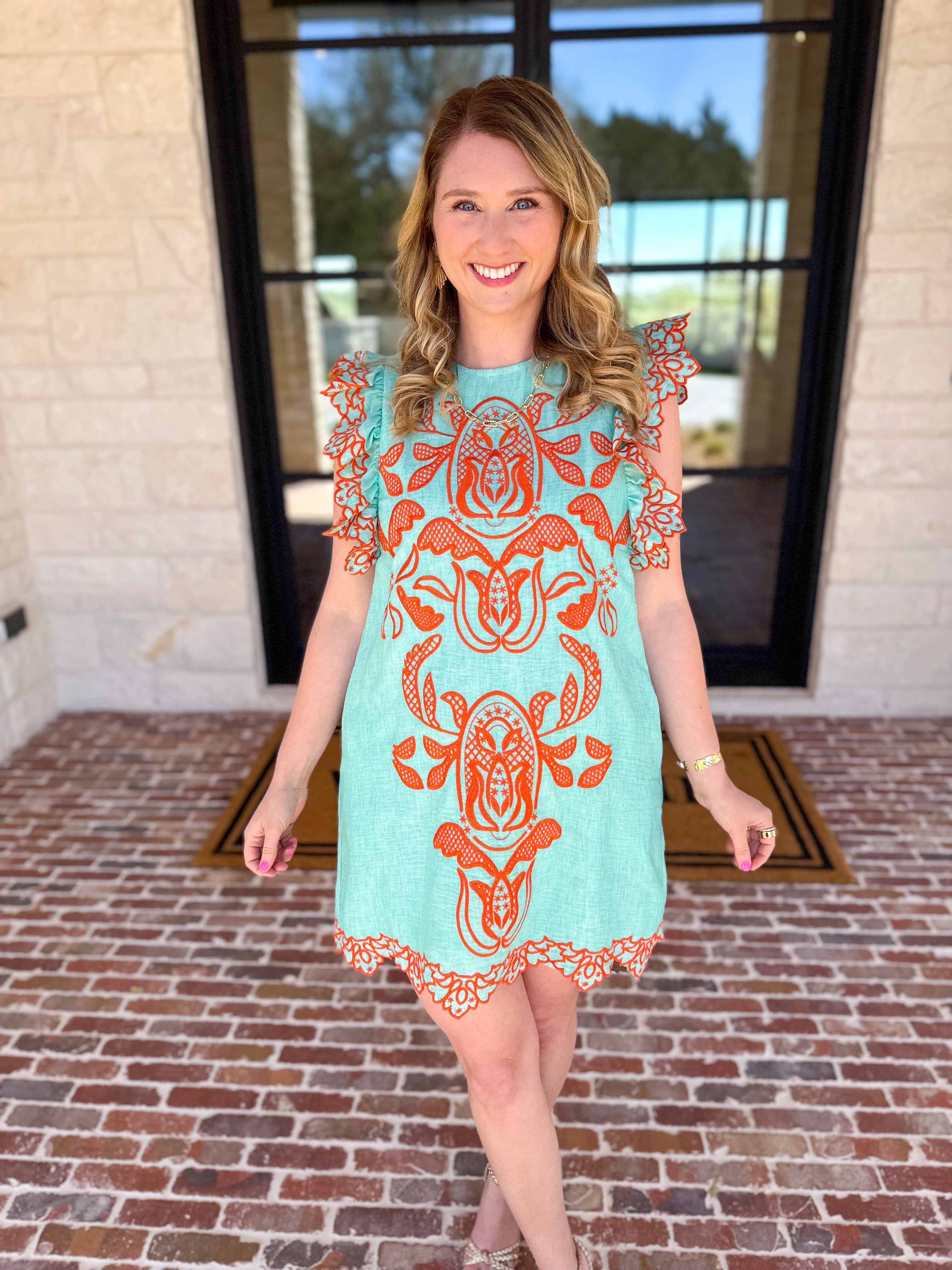 THML - The Jessica Embroidered Mini Dress-510 Mini-THML-July & June Women's Fashion Boutique Located in San Antonio, Texas