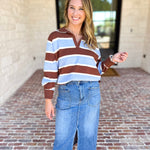The Stevie Striped Cozy Sweater-230 Sweaters/Cardis-SKIES ARE BLUE-July & June Women's Fashion Boutique Located in San Antonio, Texas