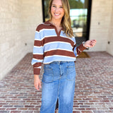 The Stevie Striped Cozy Sweater-230 Sweaters/Cardis-SKIES ARE BLUE-July & June Women's Fashion Boutique Located in San Antonio, Texas