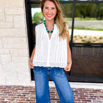 Feminine Ivory Lace Blouse-200 Fashion Blouses-FATE-July & June Women's Fashion Boutique Located in San Antonio, Texas