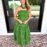 The Lexi Midi Dress - Vineyard Green-500 Midi-STRUT & BOLT-July & June Women's Fashion Boutique Located in San Antonio, Texas