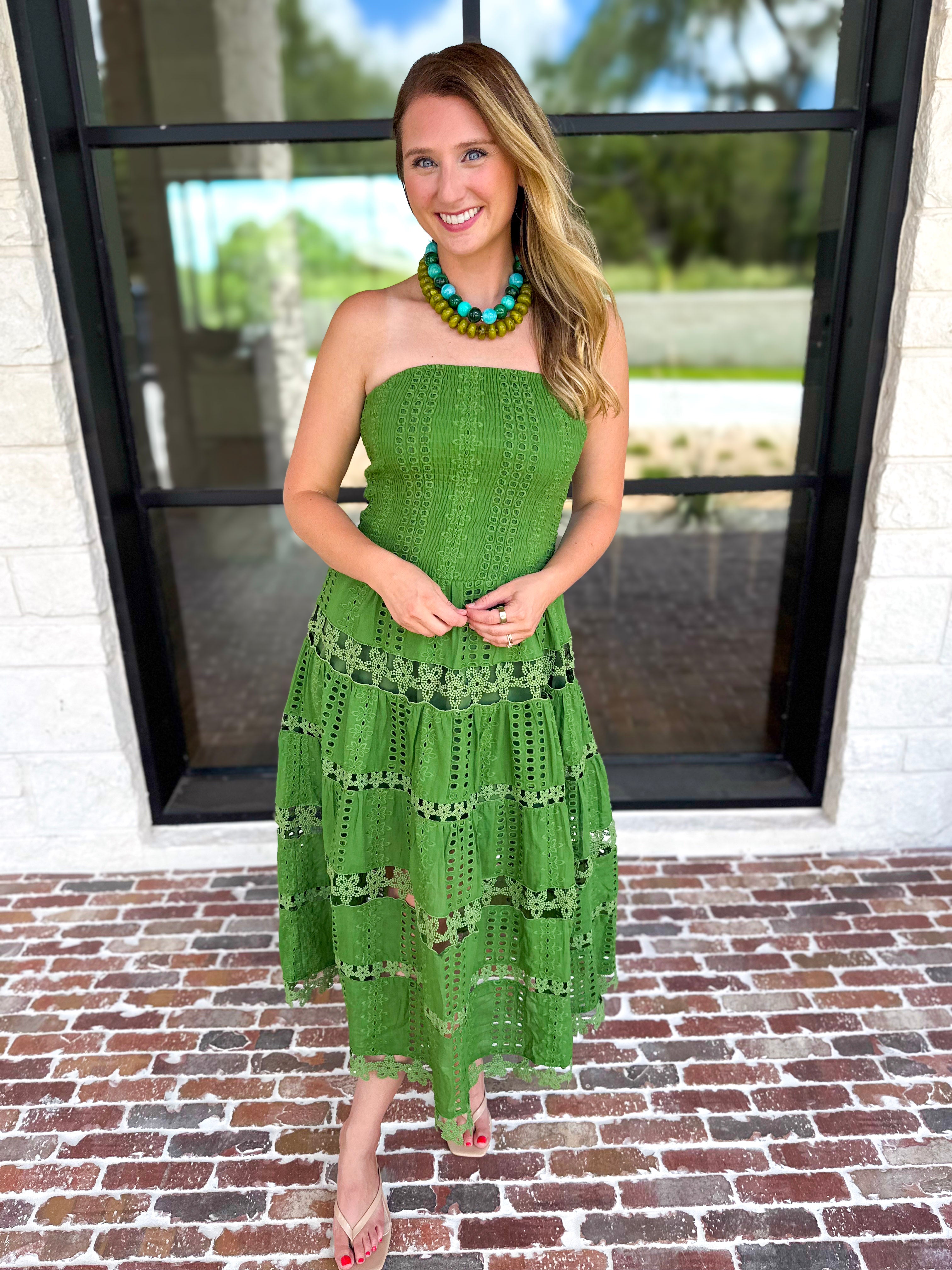 The Lexi Midi Dress - Vineyard Green-500 Midi-STRUT & BOLT-July & June Women's Fashion Boutique Located in San Antonio, Texas