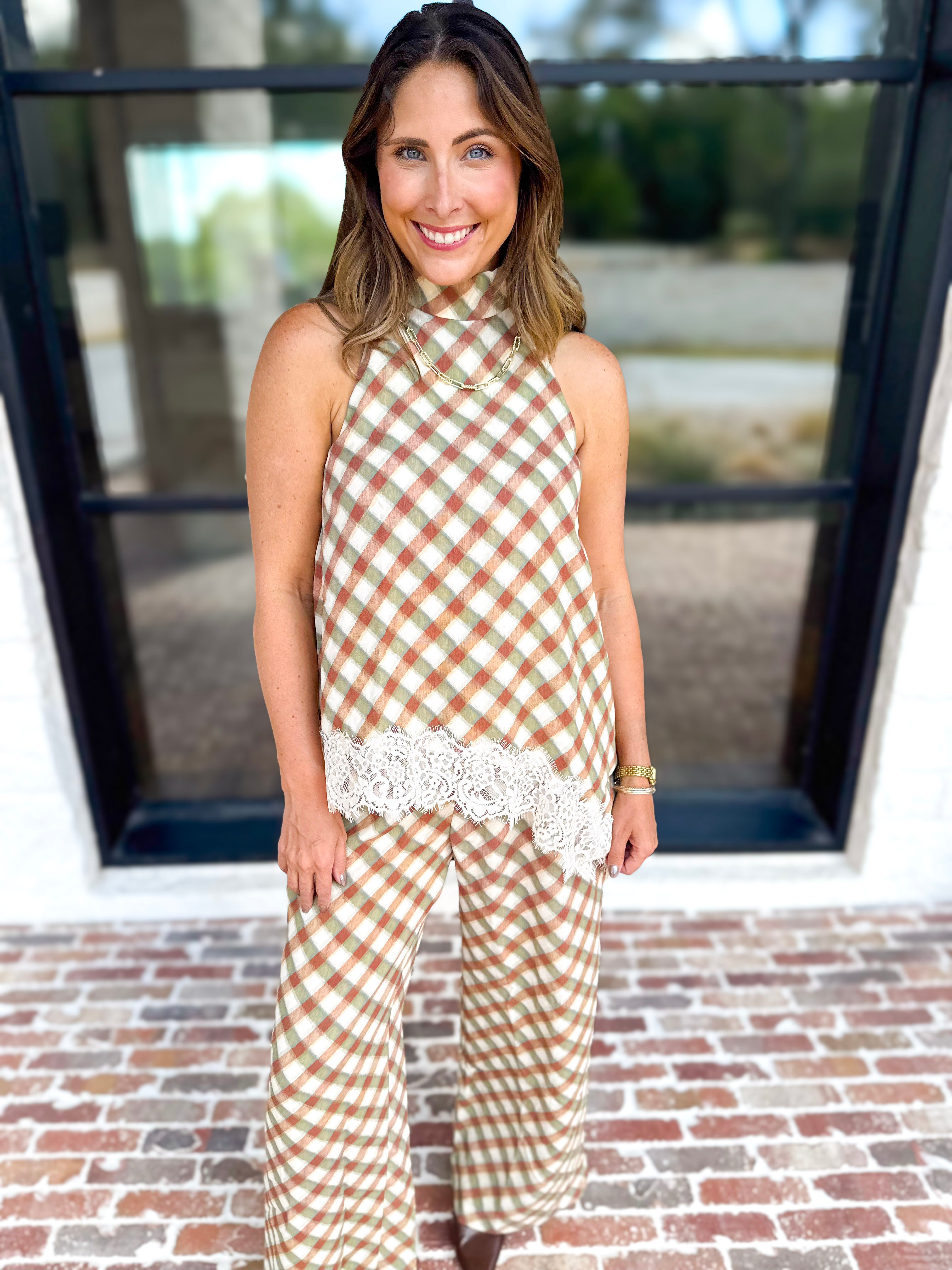 Spiced Lace Halter & Pant Set-500 Midi-ENTRO-July & June Women's Fashion Boutique Located in San Antonio, Texas