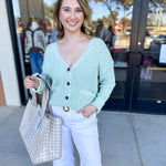Effortless Mint Cardigan-230 Sweaters/Cardis-IN FEBRUARY-July & June Women's Fashion Boutique Located in San Antonio, Texas