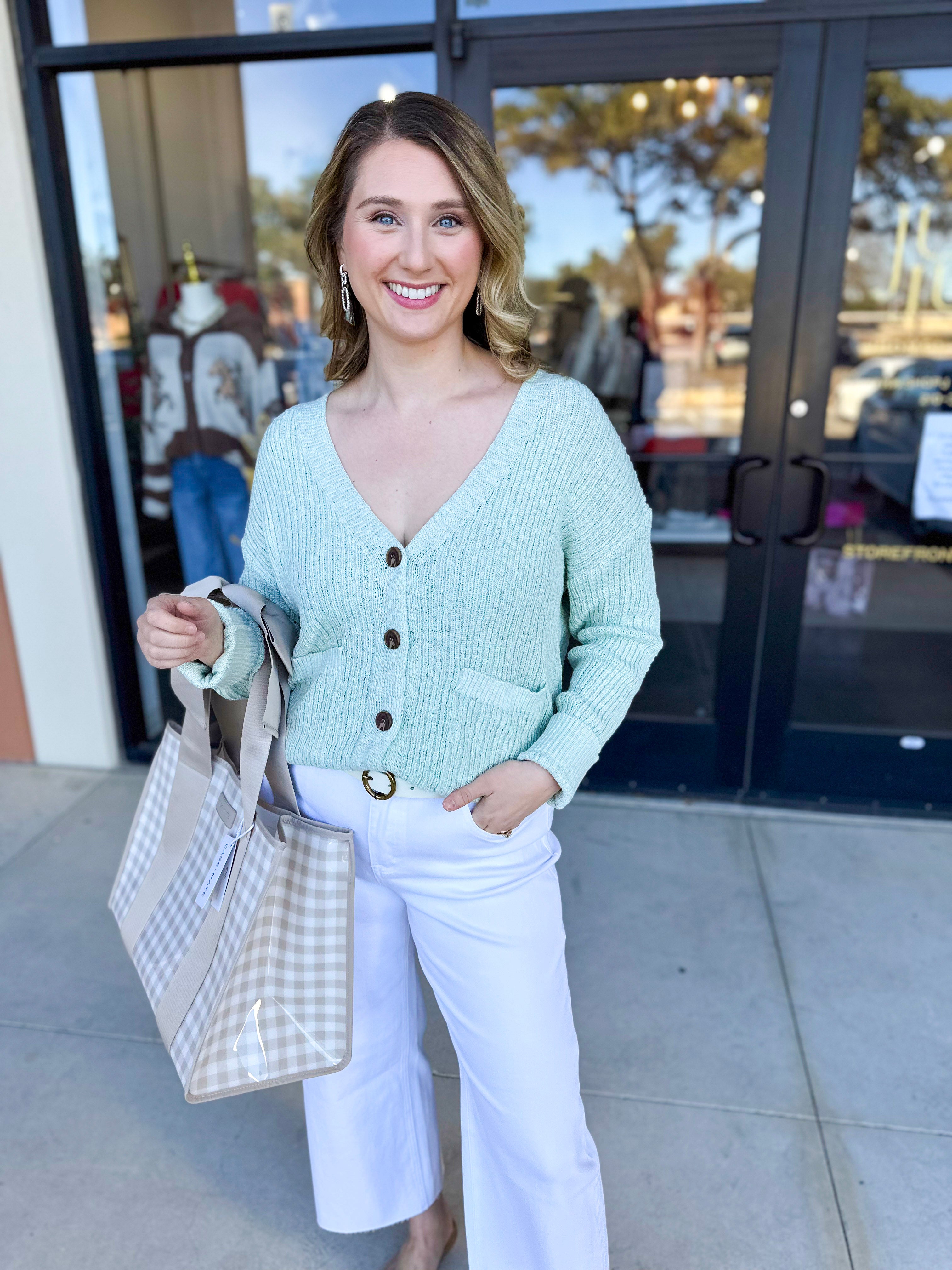 Effortless Mint Cardigan-230 Sweaters/Cardis-IN FEBRUARY-July & June Women's Fashion Boutique Located in San Antonio, Texas