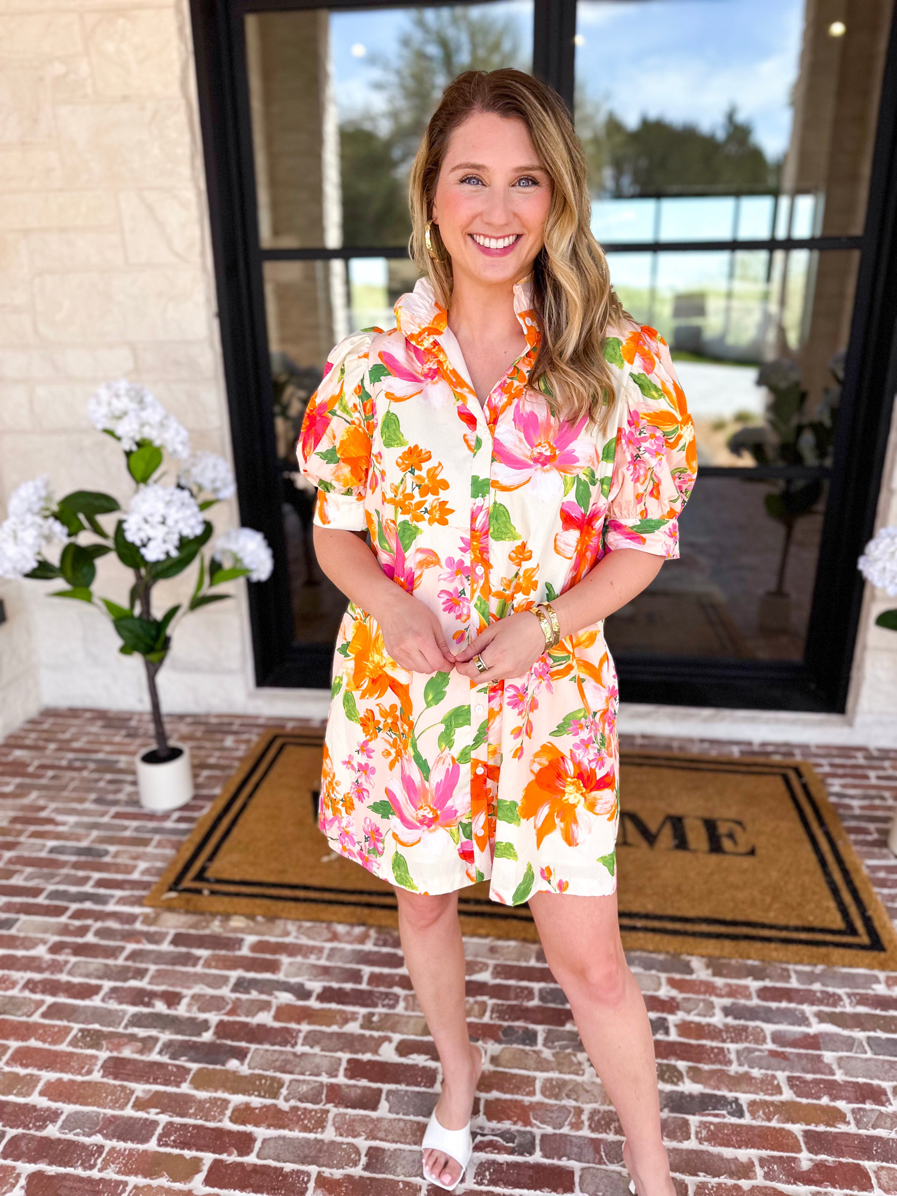 Sun Kissed Floral Mini Dress-510 Mini-FATE-July & June Women's Fashion Boutique Located in San Antonio, Texas