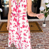 Vibrant Pink Floral Midi Dress-500 Midi-IN FEBRUARY-July & June Women's Fashion Boutique Located in San Antonio, Texas