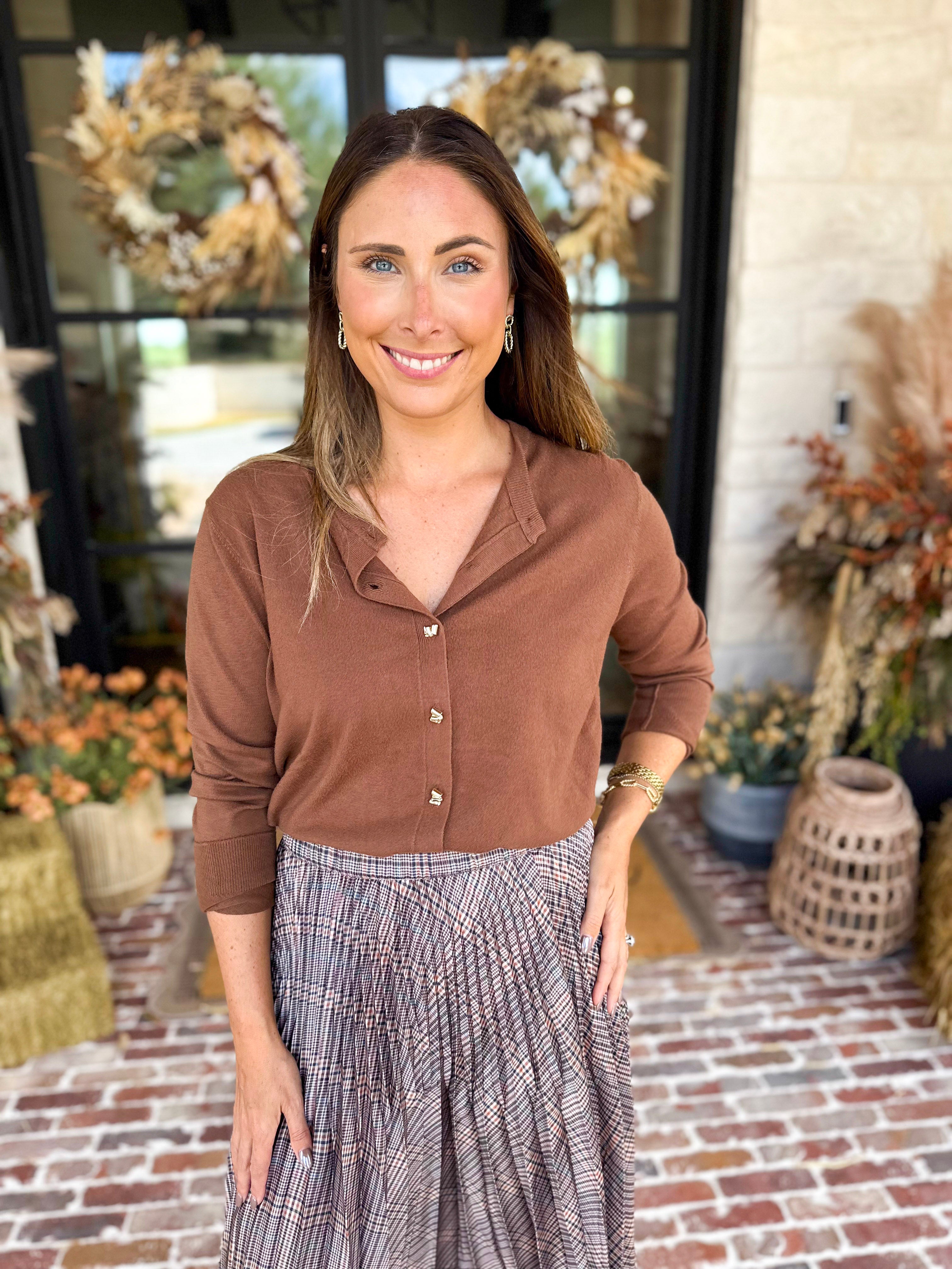 The Forever Favorite Cardigan - Brown-230 Sweaters/Cardis-SKIES ARE BLUE-July & June Women's Fashion Boutique Located in San Antonio, Texas