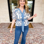Coastal Cutie Blouse-200 Fashion Blouses-POLOGRAM-July & June Women's Fashion Boutique Located in San Antonio, Texas