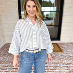 Comfy Coastal Button Down - Sage-200 Fashion Blouses-IN FEBRUARY-July & June Women's Fashion Boutique Located in San Antonio, Texas