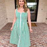 THML - Spring Gingham Midi Dress-500 Midi-THML-July & June Women's Fashion Boutique Located in San Antonio, Texas