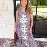 Plaid About You Midi Dress - Chocolate-500 Midi-ENTRO-July & June Women's Fashion Boutique Located in San Antonio, Texas