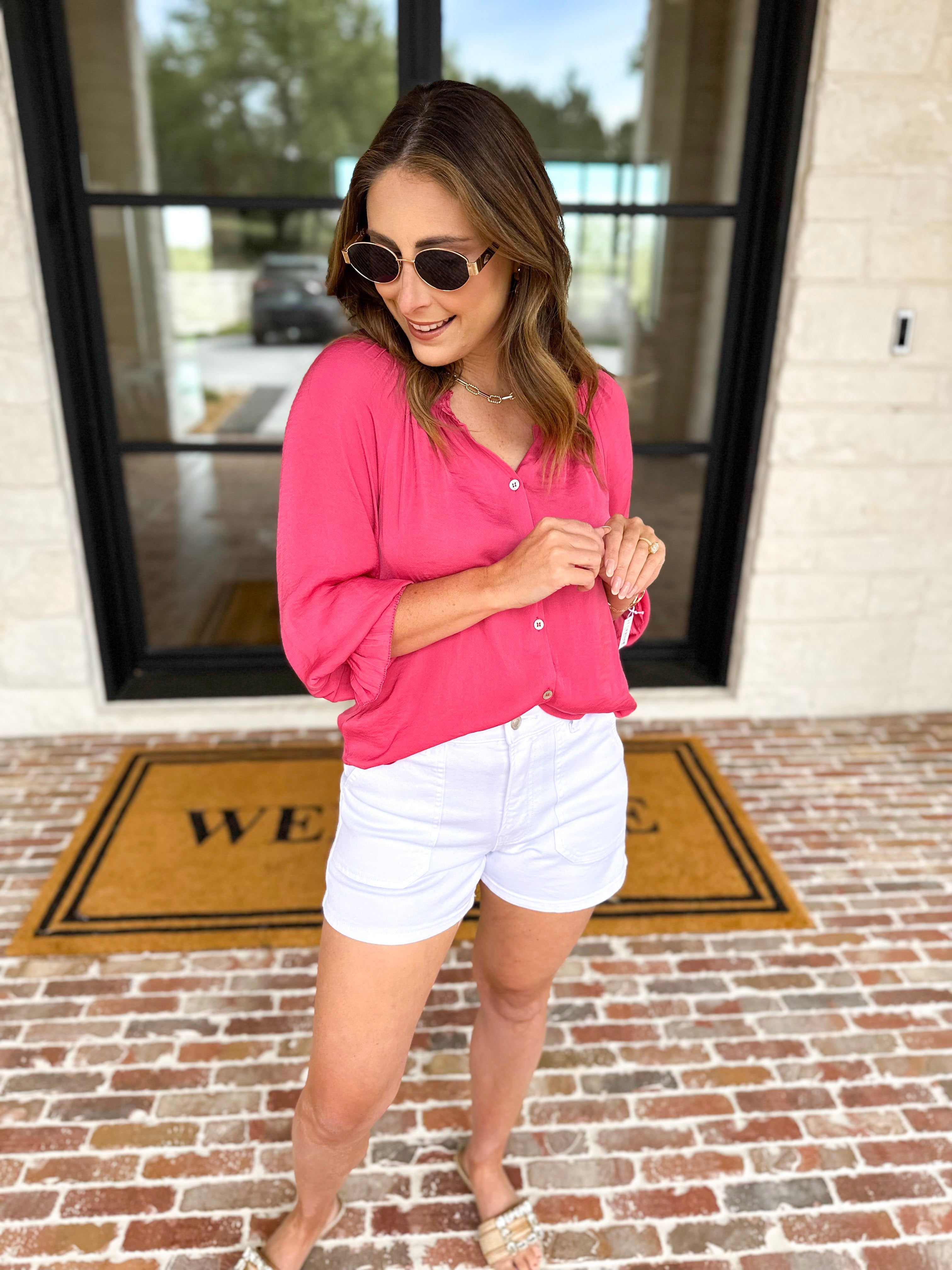 LIVERPOOL - Perfect Pink Blouse-200 Fashion Blouses-LIVERPOOL JEANS COMPANY-July & June Women's Fashion Boutique Located in San Antonio, Texas