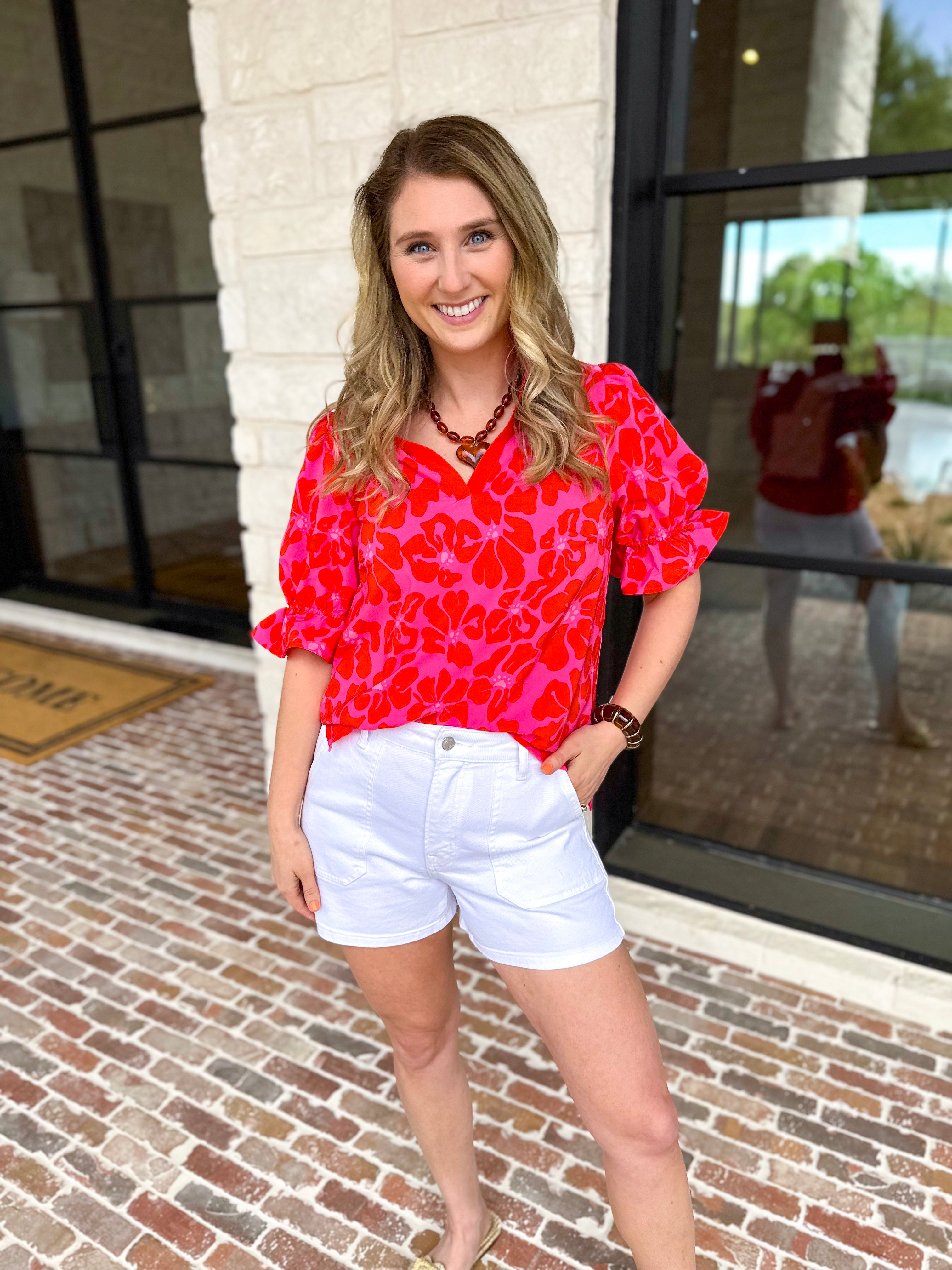 Mary Square - Jessica Blouse - Samba Garden-200 Fashion Blouses-MARY SQUARE-July & June Women's Fashion Boutique Located in San Antonio, Texas
