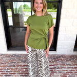 Essentials Knotted Blouse - Kiwi-200 Fashion Blouses-ENTRO-July & June Women's Fashion Boutique Located in San Antonio, Texas