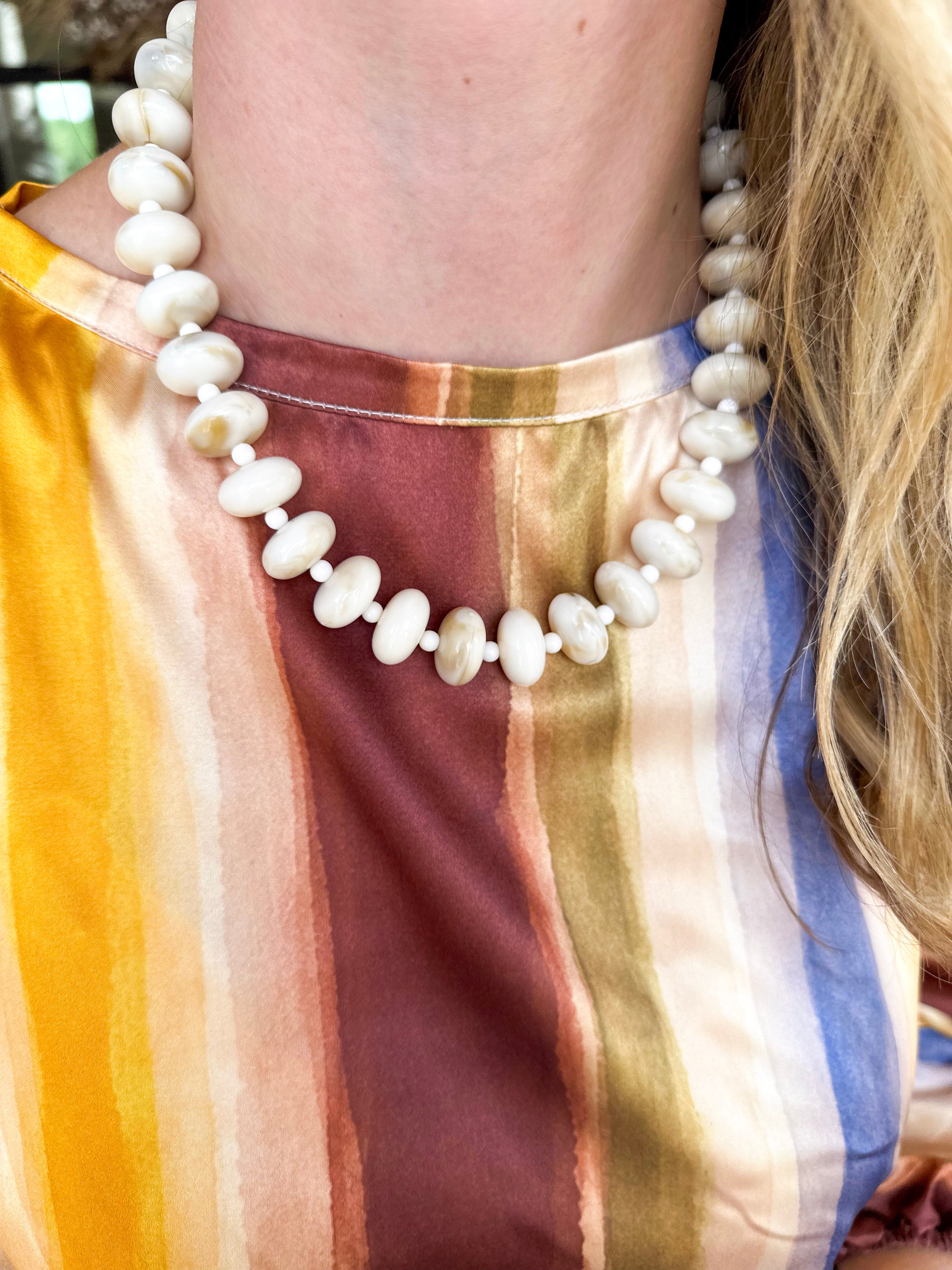 Circle Bauble Ball Necklace - Bone-110 Jewelry & Hair-Golden Lily-July & June Women's Fashion Boutique Located in San Antonio, Texas