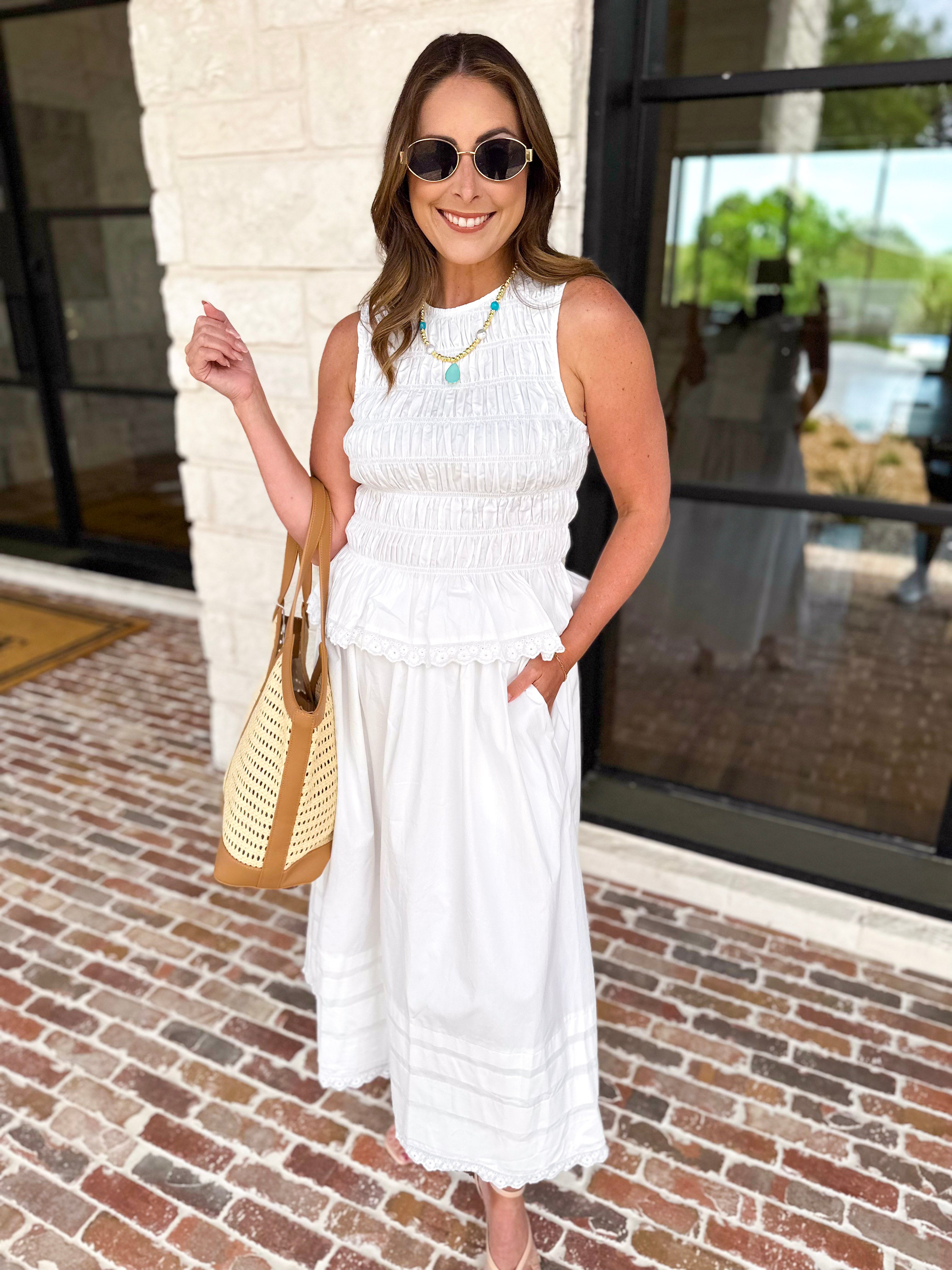 Ivory Lace Top & Midi Skirt Set-500 Midi-KLESIS-July & June Women's Fashion Boutique Located in San Antonio, Texas