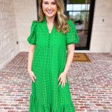 The Graceful Gathering Midi Dress - Green-500 Midi-ENTRO-July & June Women's Fashion Boutique Located in San Antonio, Texas