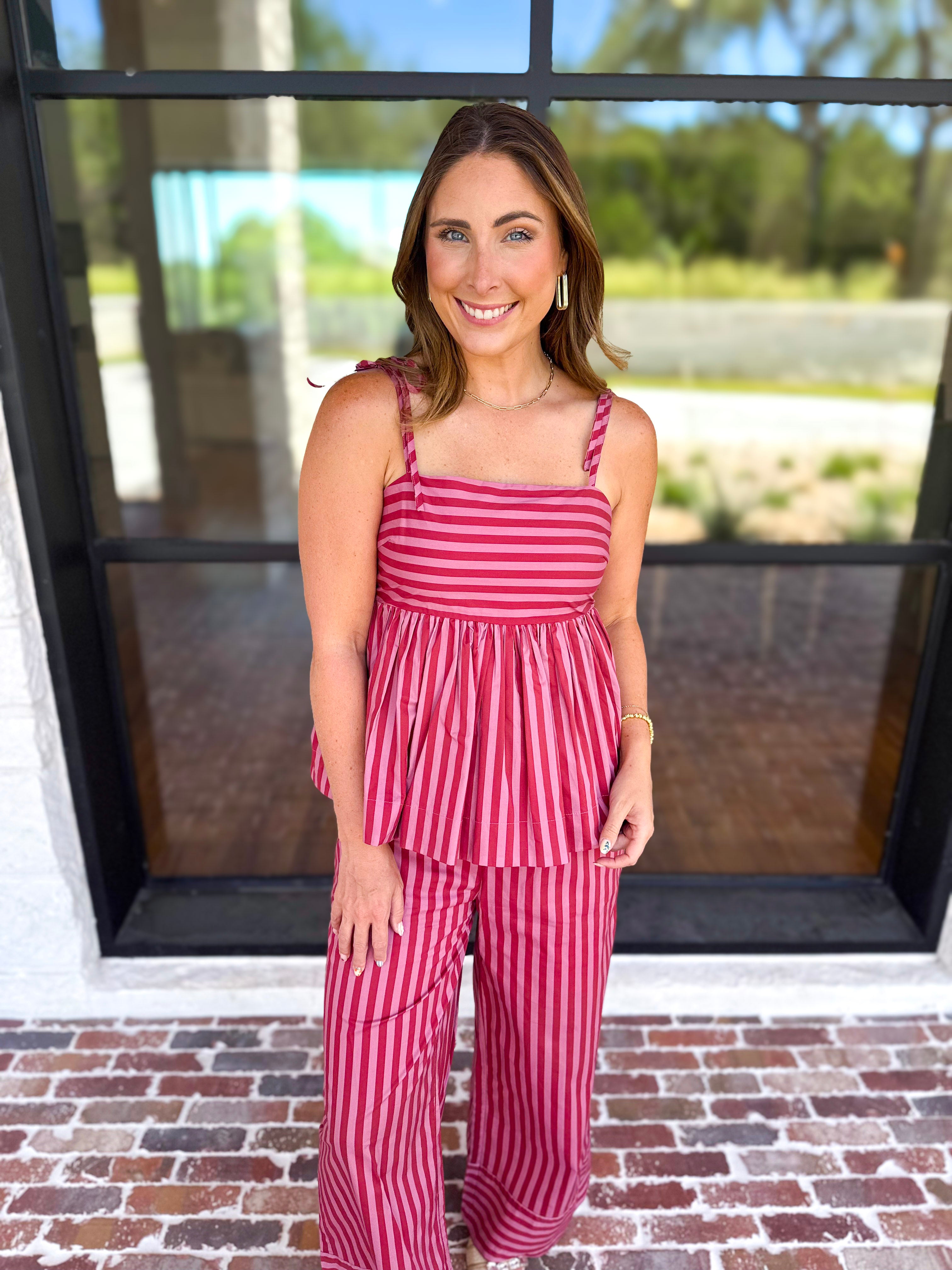 Color Pop Stripe Pant & Cami Set-500 Midi-ENTRO-July & June Women's Fashion Boutique Located in San Antonio, Texas