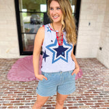 Flannel Patchwork Star Knit Top-230 Sweaters/Cardis-FATE-July & June Women's Fashion Boutique Located in San Antonio, Texas