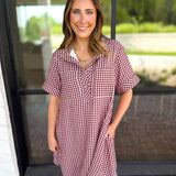Fall Transition Mini Dress - Red Bean-510 Mini-ENTRO-July & June Women's Fashion Boutique Located in San Antonio, Texas