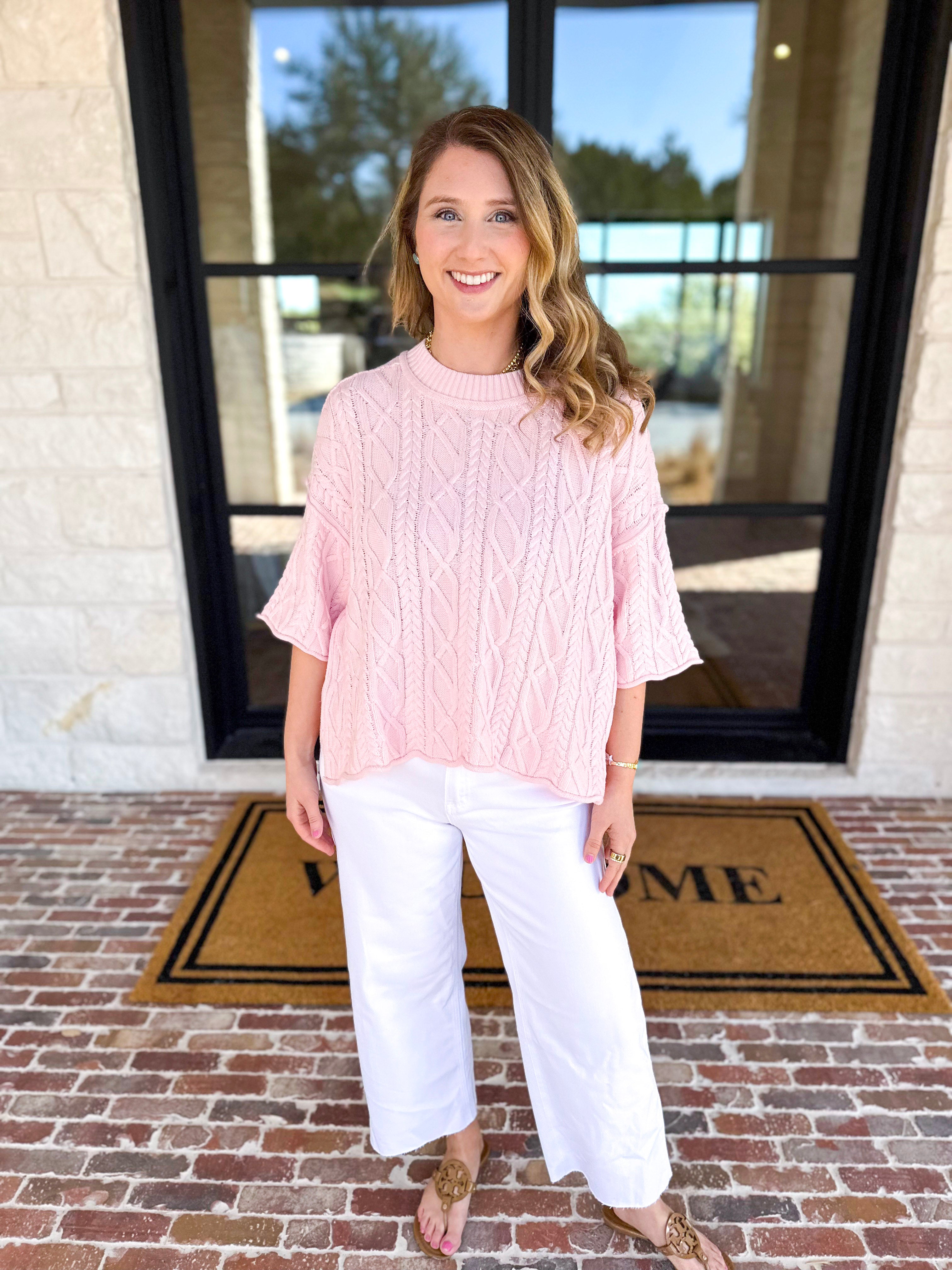 The Bailee Sweater Top - Pink-230 Sweaters/Cardis-RAE MODE-July & June Women's Fashion Boutique Located in San Antonio, Texas