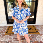Bold Blue Paisley Mini Dress-510 Mini-FATE-July & June Women's Fashion Boutique Located in San Antonio, Texas
