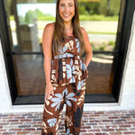 Sunset Floral Set - Brown-500 Midi-ENTRO-July & June Women's Fashion Boutique Located in San Antonio, Texas